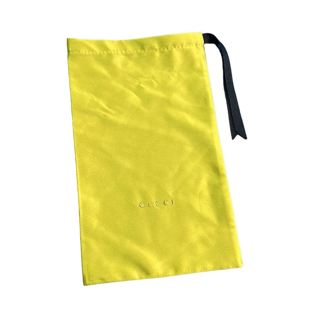 GUCCI Designer Yellow Silk Storage Pouch Dust Bag Case Organizer New Authentic